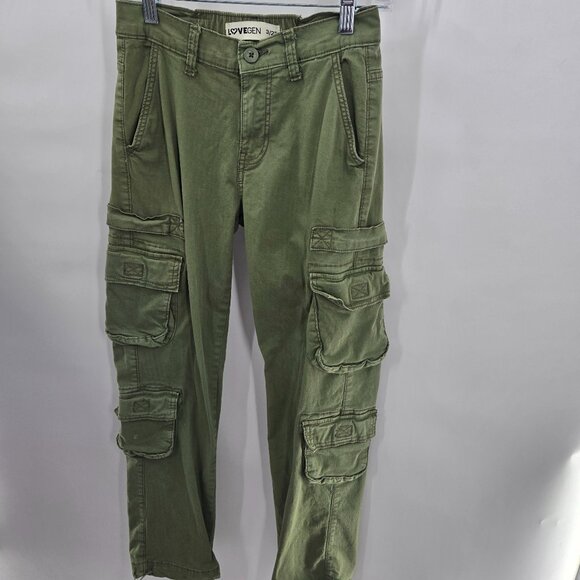 lovegen Pants - Lovegen Green Cargo Ulility Military Style Pants Size 3/27 Juniors
